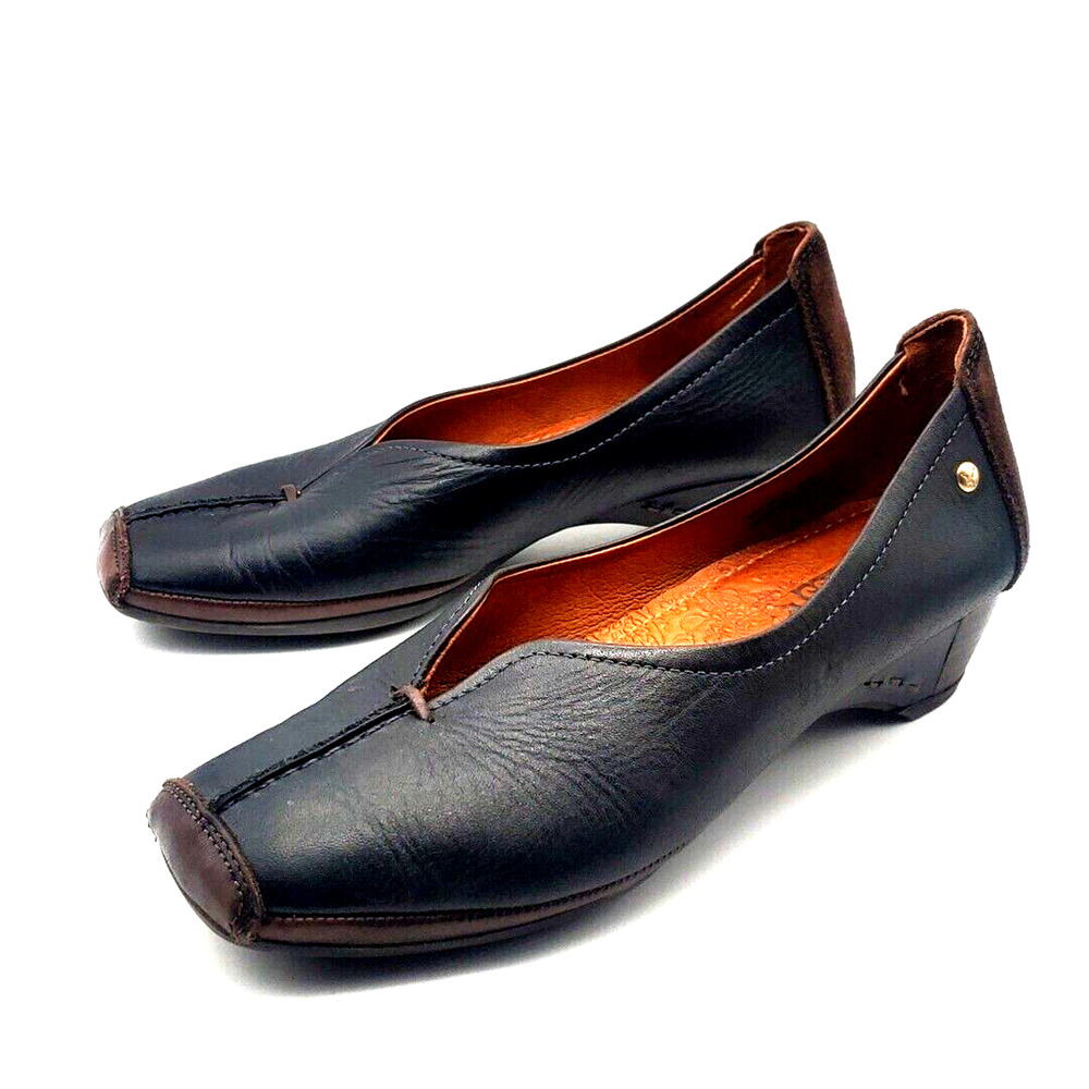 Pikolinos Gandia Square Toe Black Low Heel Slip On Shoes Size 36 5.5 Spain - Picture 2 of 10